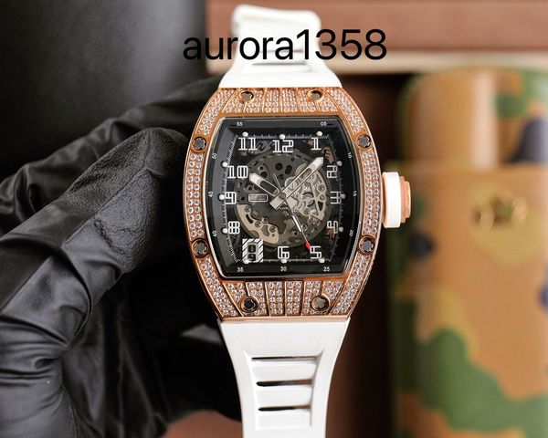 

RM Wrist Watch Diamond Wristwatch Functional Watch Richardmill Mens Rm016 Automatic 18k Rose Gold Diamond Luxury Mens Watch