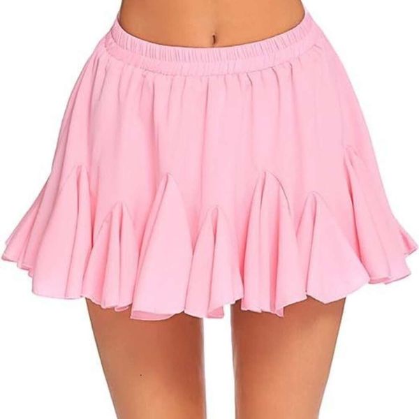 

Half Length Skirt A-line High Waisted Pleated Mini Skirts Elastic Waist Short Dress Tennis Casual Yoga Sports Pants, Pink