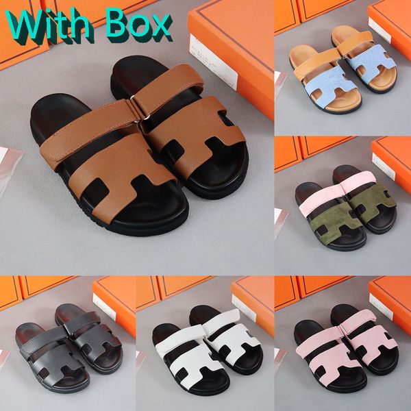 

Designer Sandals With Box Chypre Sandal Men Womens Shoes Luxury Leather Canvas Slipper Summer Sandal Durable Comfort Top Quality 10A, #1