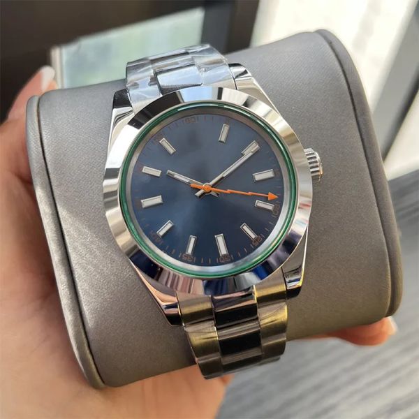 

2024 New Antimagnetic Mens Explorer Designer Automatic 40mm Stainless Steel 904L Sier Watches Strap Sapphire Mirror Folding Buckle Luminous 100m Milgaus Watch, Red
