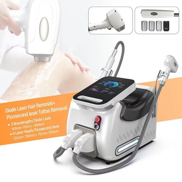 Low Price 755 808 1064nm Triple Wavelength Diode Laser Hair Removal Machine With Picosecond Laser Tattoo Removal Handle Optional For Salon