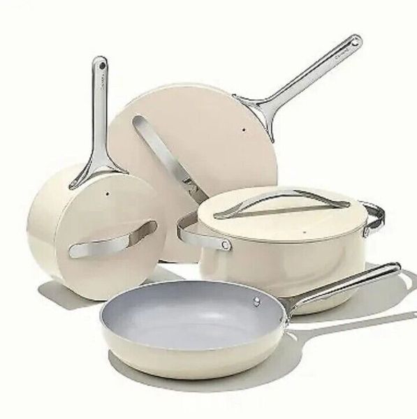 

Ceramic Non-stick Cookware Set Cream, Purple