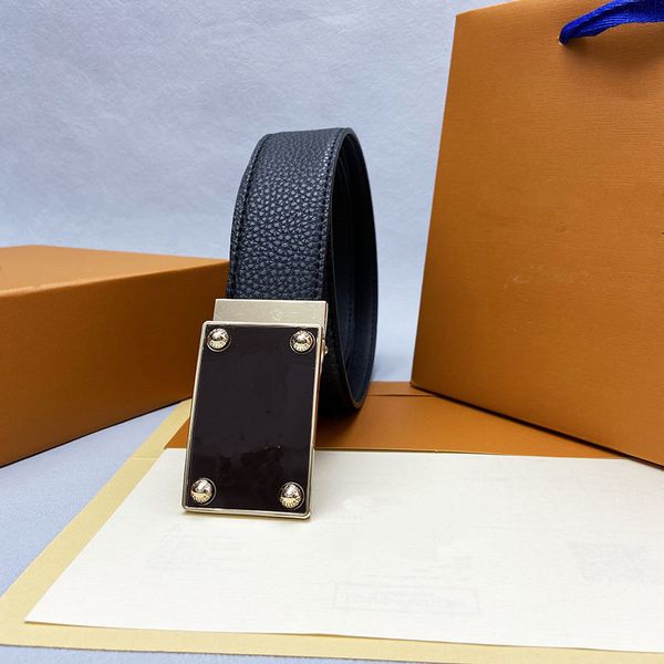 

Designer Belt Belts for Men Designer Belt Men Mens Belts Automatic Metal Buckle Width 3.8cm Womens Belt Waistband Ashion Business Casual, #7=lychee print + coffee gold button