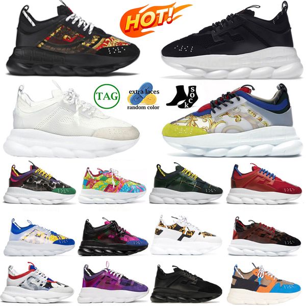 

2024 Chain reaction casual shoes men women designer sneakers platform shoe triple white Orange Bluette Gold black Baroque Print Tartan mens womens outdoor trainers, Item#7