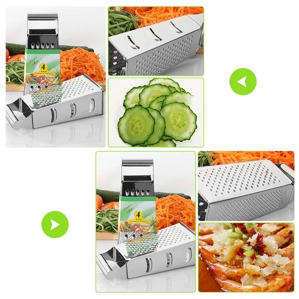 

Stainless Steel 4 Sided Blades Household Box Ginger And Garlic Grater Container Multipurpose Cutter Potato Peeler Kitchen Tools