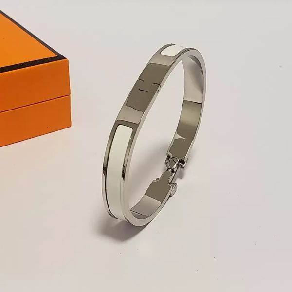 

designer bracelet 8mm wide Titanium steel jewelry gift size 17 for woman fashion Jewelry Bangles With box set