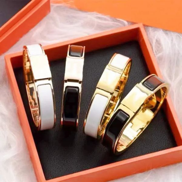 

Clic Gold Bracelet Women Men bracelet bangle designer jewelry fashion classic casual sporty unisex gifts stainless steel jewellery 19 color select With box