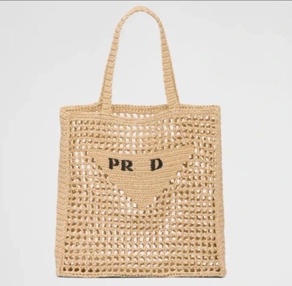 

Tote Bag Designer bag Straw beach Fashion Mesh Hollow Woven for Summer Black apricot summer woven Vacation Large capacity shopping o7281n, Nude