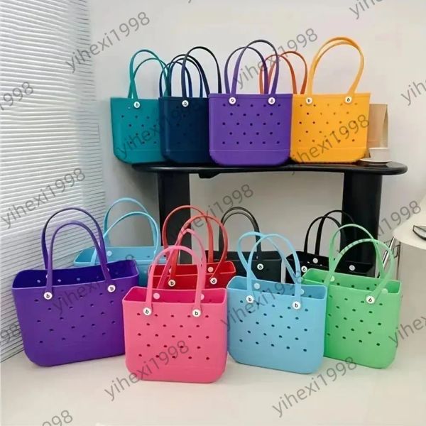 

bogg Bag Silicone Beach large tote Luxury Eva Plastic Beach Bags Pink Blue Candy Women cosmetic Bag PVC Basket travel Storage bags jelly summer Outdoor Handbag, Red