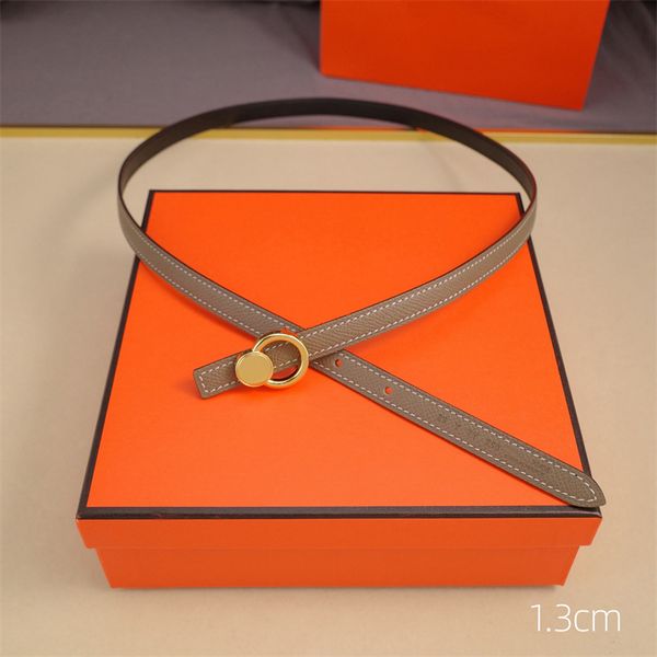 

Designers Belt For Womens Width 1.3cm Fashion Belts Genuine Leather Copper Buckle Men Waistband Ceinture Gurtel, Red