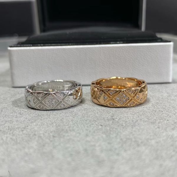 

Classic Designer Rings Band Luxury Letter Titanium Steel Couples Ring Men Women 18K Gold Plated Diamond Ring Wedding Valentines Day Gift Lovers Jewelry