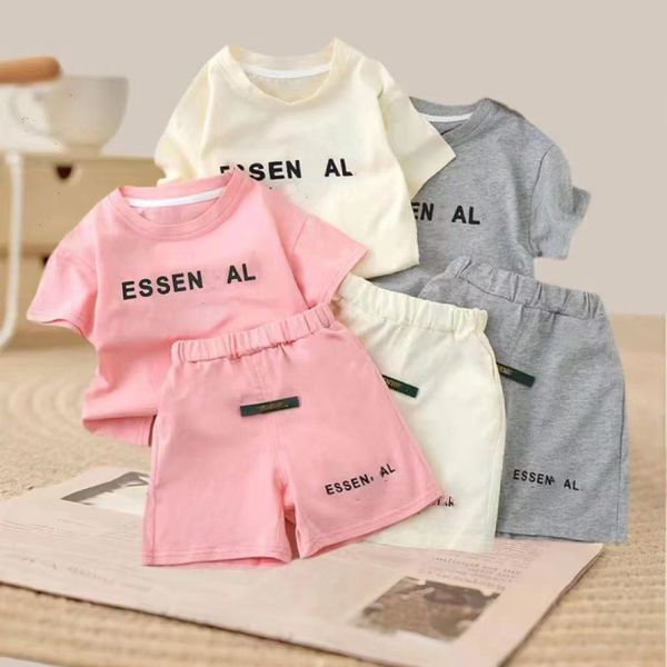 

Brand Summer Designers Clothes Cotton Baby Sets Leisure Sports Boy Girls T-shirt Shorts Sets Baby Boy Clothes Kids Outfits 1-6 Years, Beige