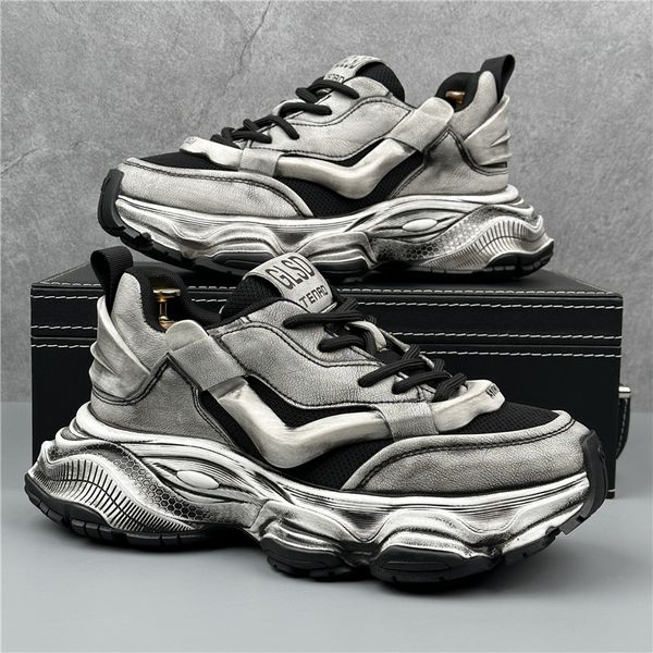 

Trendy New Platform Comfort Breathable Men Designer Shoes Original Men's Vintage Grey Sneakers Zapatillas De Hombre