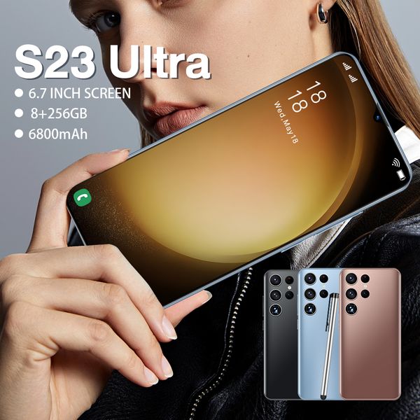 

2024 7.3 inch Full Touch Screen S23 Ultra 5G Cell Phones 4G Mobile Phones Original Facial Unlocked Octa Core Smartphone mobile phone Camera earphone bob-seller