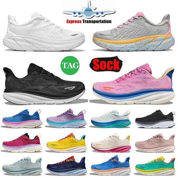 

2024 clifton 9 bondi 8 running shoes for men women kawana mafate elevon designer sneakers triple black white pink mens womens outdoor sports trainers, Papayawhip