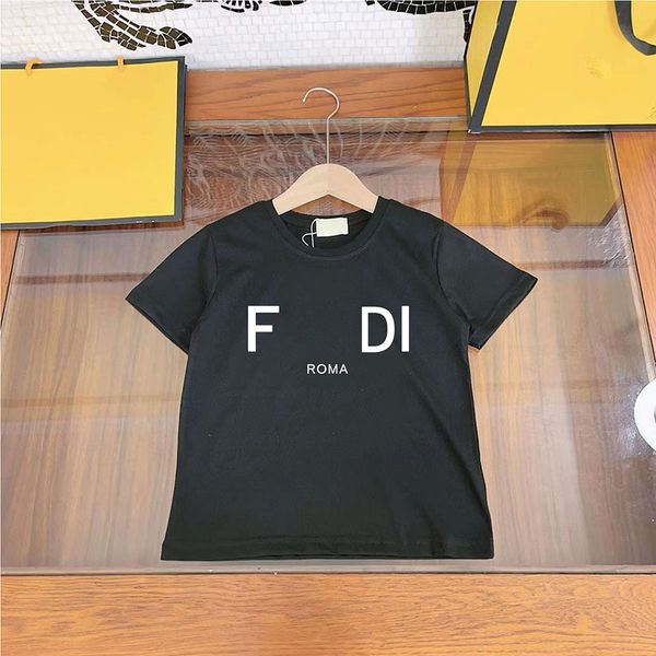 

kids designer tees luxury summer kid tshirt fasion cotton girl boy breathable sweat wicking quick drying baby Short Sleeve toddler tee brand letter CRD2403267, Black