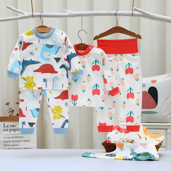 

Autumn Baby Clothes Spring Sleepwear Pajamas Sets Boys Girls Animal Pyjamas Pijamas Cotton Nightwear Kids Clothing 240325, White
