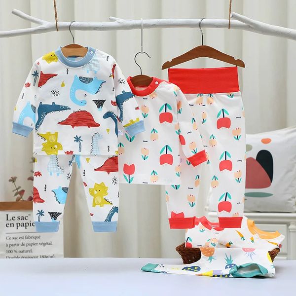 

Autumn Baby Clothes Spring Sleepwear Pajamas Sets Boys Girls Animal Pyjamas Pijamas Cotton Nightwear Kids Clothing 240325, White