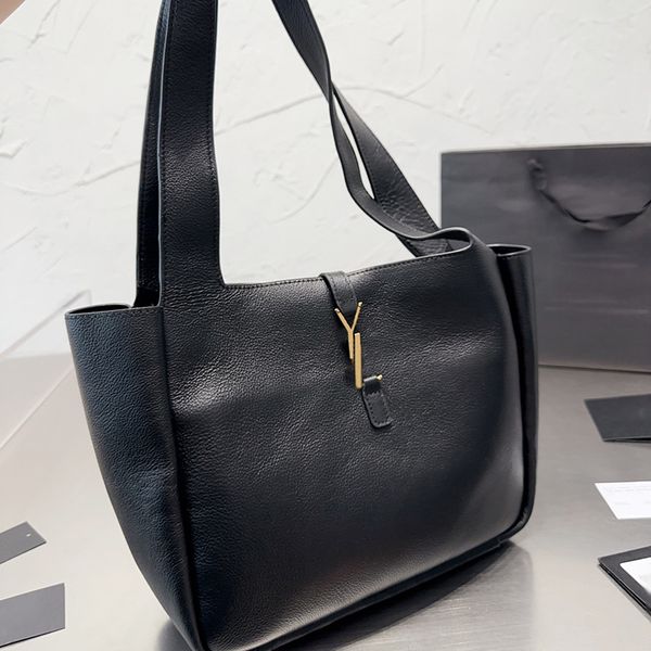 

Luxurys handbag black Designer bags Women's leather purse tote bucket bag Genuine Leather Ys Poplar wood hobo underarm bucket bag shoulder tote