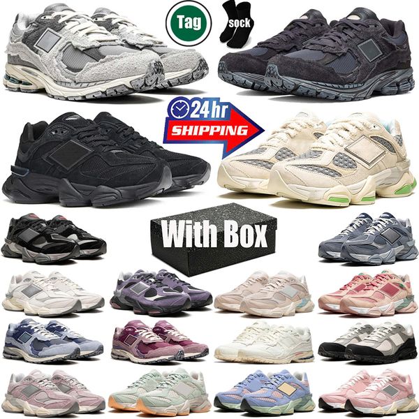 

With Box 2002r 9060 running shoes for mens womens Rain Cloud Triple Black Quartz Grey Moon Daze Black Phantom Sea Salt mens trainers sneakers, #1 quartz grey