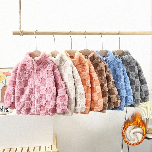 

Kids Clothes Plush Jackets Winter Thickened Cardigan Coats Boys Girls Warm Outwears Toddler Youth Children Clothing Pink Blue Grey Coffee U8aI#, Multi