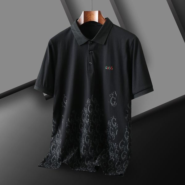 

High quality men's cotton embroidered polo shirt 2024 summer new high-end casual Lapel short sleeve T-shirt, #2