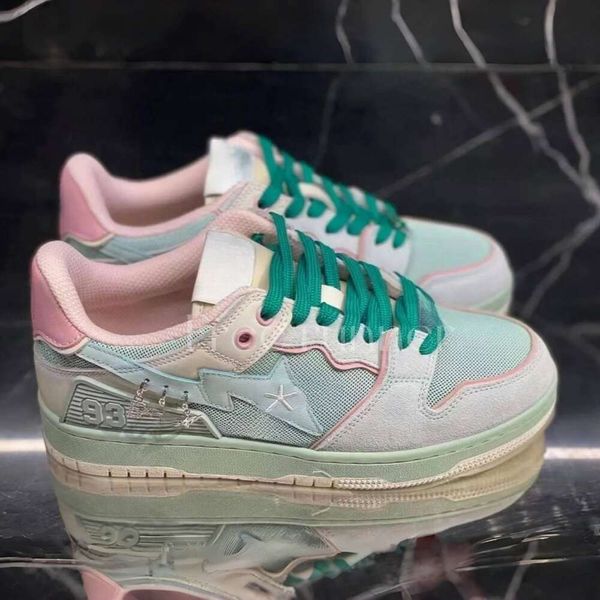 

Designer Low Casual Women Cartoon Shoes Stas Color Limited Camo Combo Pink Patent Trainers Leather APES Black White Japan and Korean Style, Sky blue