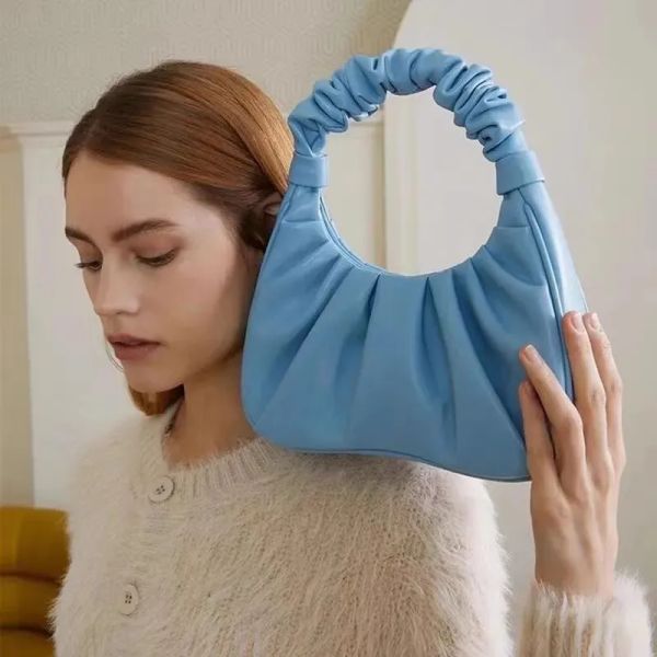 

Jw Pei Gabbi bag designer underarm hobo bag versatile womens lady pleated bags wholesal factory price 27110, Black