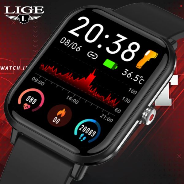 

LIGE Watches 2022 New Custom Face Sport Smart Watch Men IP68 Waterproof Heart Rate Blood Pressure Women Smartwatch for Android IOS watch