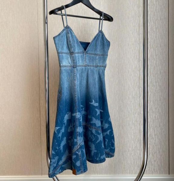 

Casual Dresses Women skirt frill details Print Floral Midi Dresses Back Lace Up Robe Clothing Women's Summer Long Dress, Blue