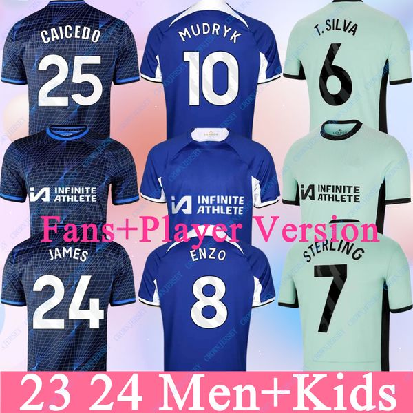 

2023 2024 CAICEDO Nkunku Jackson CFC Soccer Jerseys Disasi 22 23 24 Enzo Mudryk JAMES STERLING Cucurella Chukwuemeka Football Shirt Men Kids Ugochukwu, 23-24 home