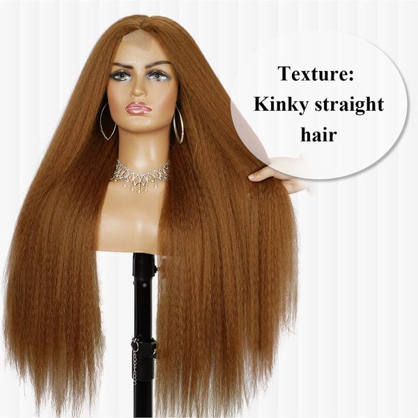 

Womens wig divided Yaki small lace long straight hair chemical fiber head cover Free shipping, Mix color