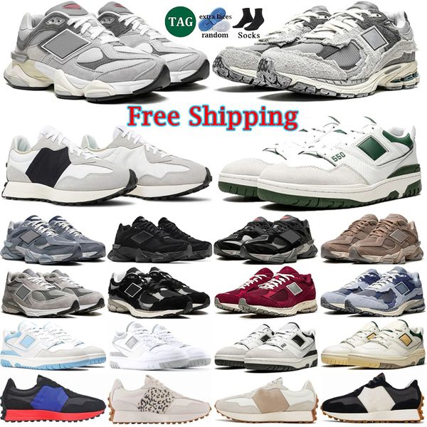 

Free Shipping 9060 2002r 550 327 Designer Shoes men woman Running Shoes Sea Sallt Quartz Grey Triple Black White Green Grey Sneakers sport Outdoor, Color 1