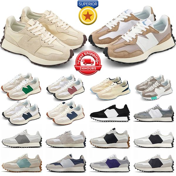 

New 327 sneakers shoes men women 327s black white Light Grey Sea Salt mens sports trainers jogging walking shoe, 10.