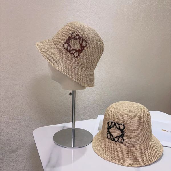 

Bucket Hat Casual Unisex luxury Caps Designer Reversible Visors versatile cap summer Cowboy sun hat seaside beach sportsstraw hats knitted weave a straw hat, Black