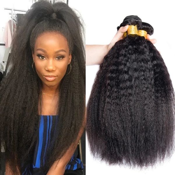 

Kinky Straight Human Hair Weaving 28 30 32 Inch Kinky Straight Human Hair Bundles Weaving Bundens Promo, As the picture show