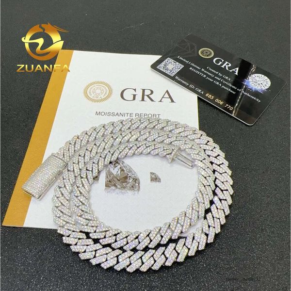 

Pendant Necklaces Designer for Men Fine Jewelry Pass Dia Tester Iced Out Miami Necklace Sterg Sier 14mm Cuban k Chain Moissanite Gift