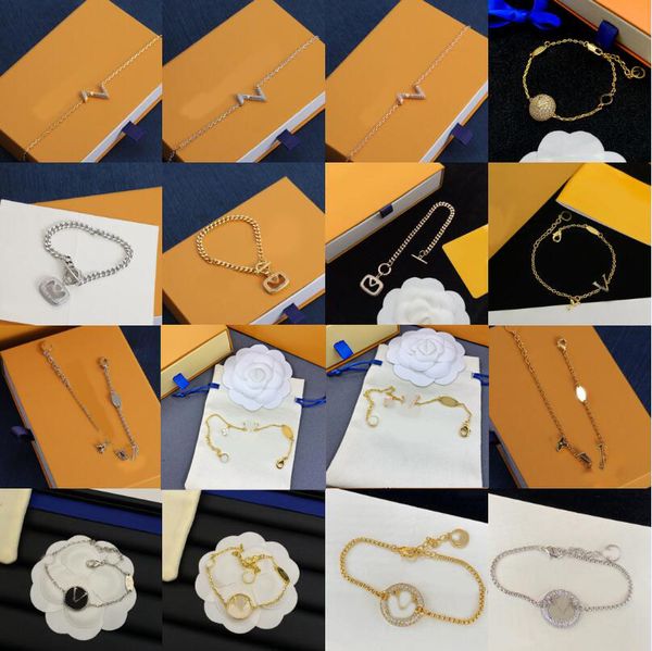 

Charm Bracelets Brand Designer Crystal Pendant Bracelet Cuff Bangle Men Women 18K Gold Silver Plated Stainless Steel High Quality Wedding Party Fashion Jewelry