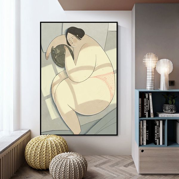

modern Minimalist Living Room Decoration Painting Abstract Retro Character Art Study Hanging Painting Mural