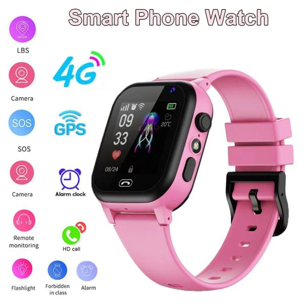 

4G Kids Smart SOS GPS Location Video Call Sim Card Children Smartwatch Camera Waterproof Watch for Boys Girls Relojes watch