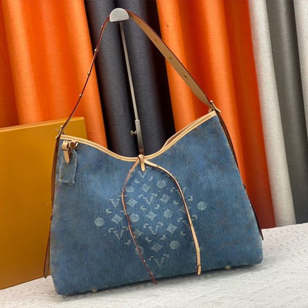 Designer handbag Cowboy blue wrapped canvas totes fashion Large capacity shopping bag high-quality messenger shoulder bag Women embroidered print letter hand bag