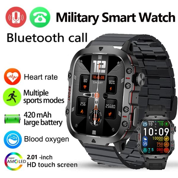 

Red 2024 Military Men 1.96 Inch Sports Fiess Artificial Intelligence Voice Smart Watch Outdoor for Android Ios