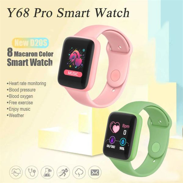 

Smartwatch Y68spro Real Stepcount Fiess Multi Function Step Connected Smart Watch Men Women Suitable for and Android Phone