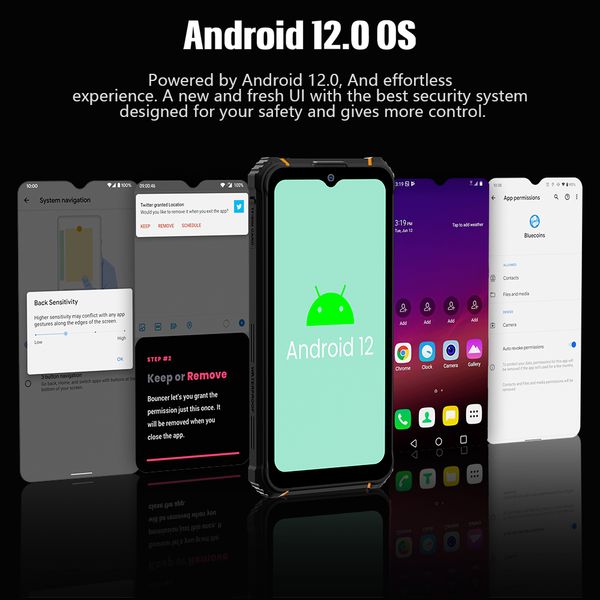 

W10 HOTWAV Rugged Smartphones IP68 Waterproof Android 12 Cellphone 4GB 32GB 6.53 HD 20MP Rear Camera 15000mAh Mobile Phone, Black
