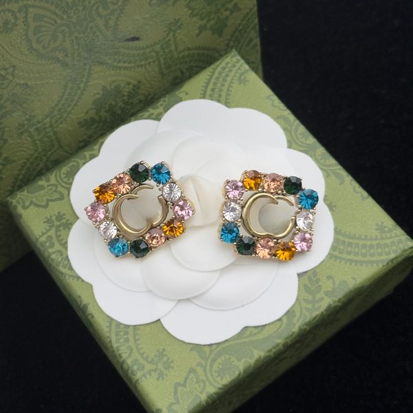 

Luxury Brand Pearl Letter Earrings Studs Crystal Dangle Retro 18k Gold Plated Earrings Designer for Womens Wedding Party Birthday Gift Jewelry Accessories