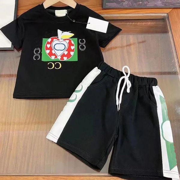 

Luxury designer Clothing Sets kids T shirt Green letter bear camel monogrammed shortst fashion British fashion brand summer childrens treasures cotton two piece, Black