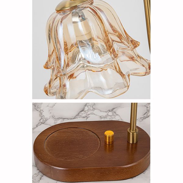 Candle Warmer Lamp Vintage Crystal Candle Wax Warmer with Dimmer Safe Light Warmer for Jar Candle with 2 Bulbs Home Decoration