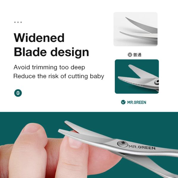 

Baby MR.GREEN Safety Nail Scissors Nail Care Clippers Cutter Newborn Baby Convenient Daily Nail File Shell Shear Manicure Tool
