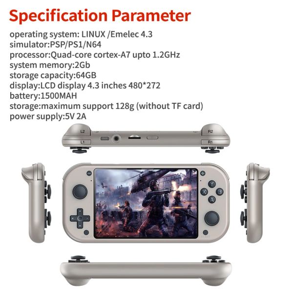 M17 Retro Handheld Video Game Console LCD Display 4.3 Inches Portable Pocket Player 10000+ Classic Games Consoles