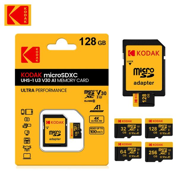 KODAK SD Card 512GB 256GB 128GB MicroSD V30 U3 Flash Memory Card 32GB 64GB TF Card 4K Class10 Tarjeta UHS-I Card Free Shiping